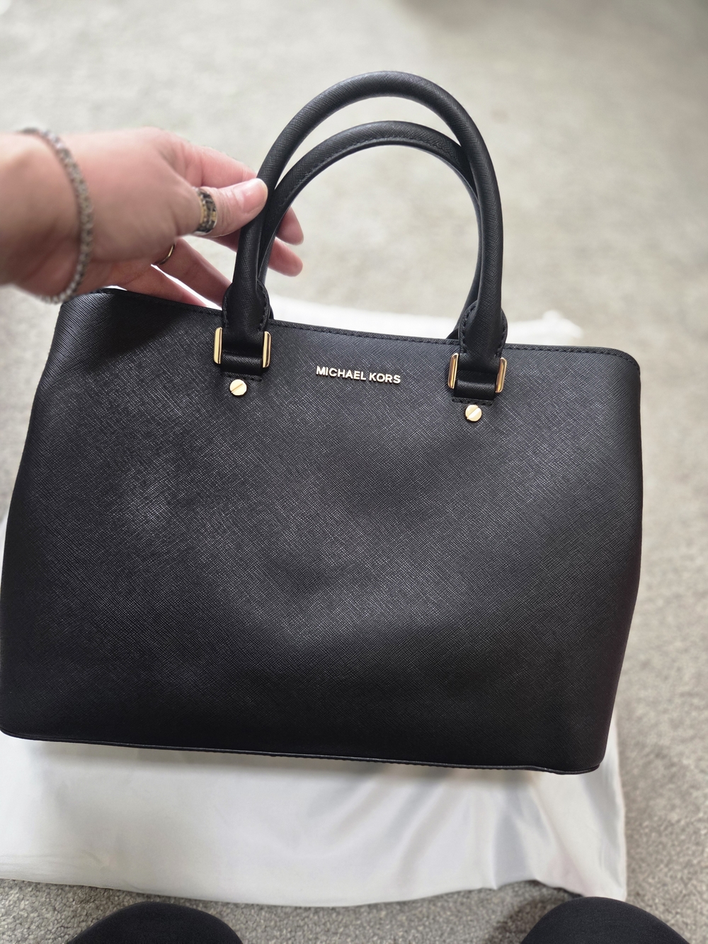 Michael Kors Black Saffiano Leather Satchel